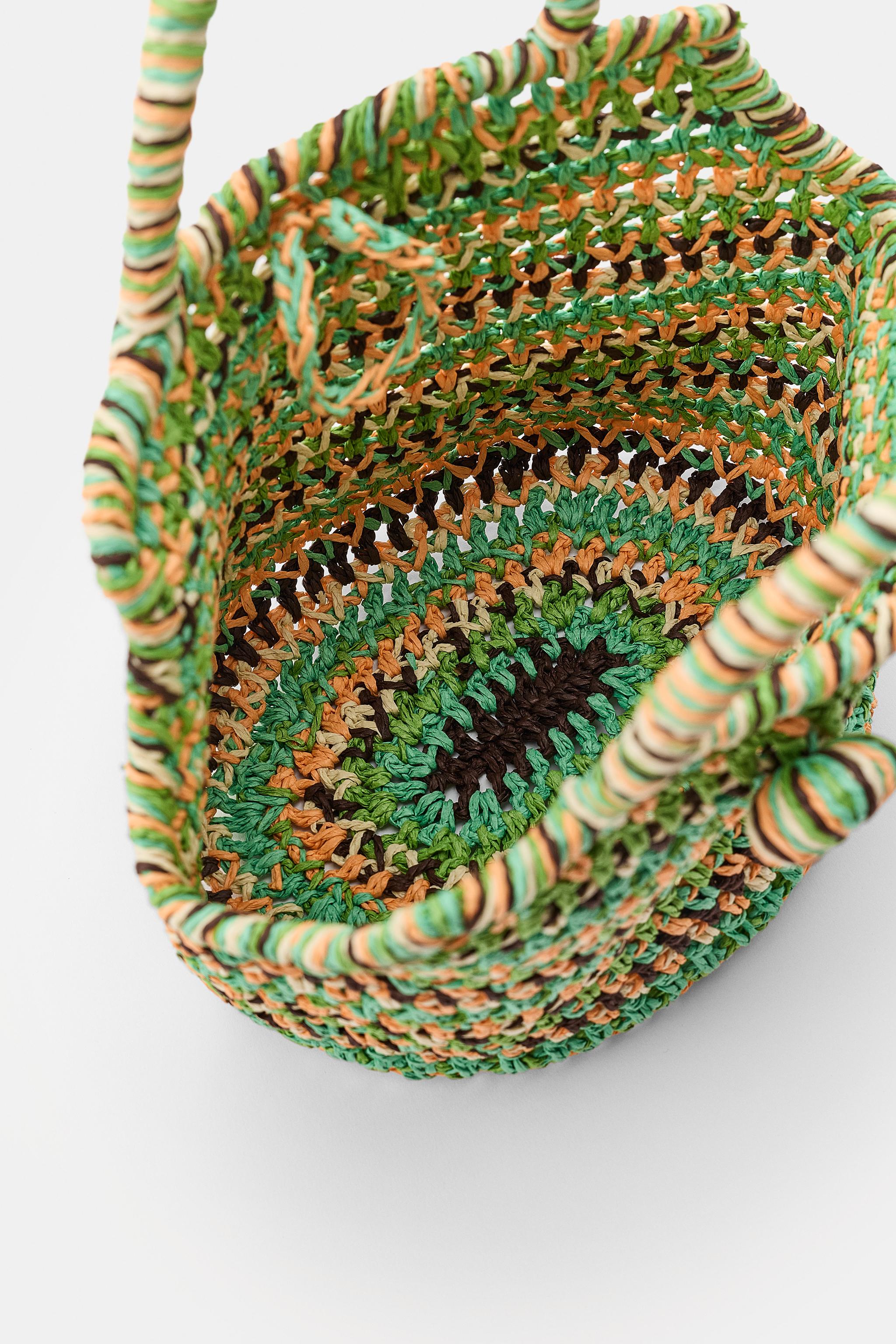 MINI STRIPED WOVEN BASKET BAG